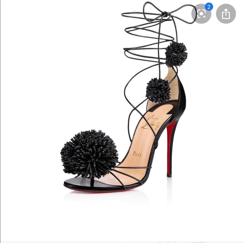 Authentic Christian Louboutin Black Tie up heels!